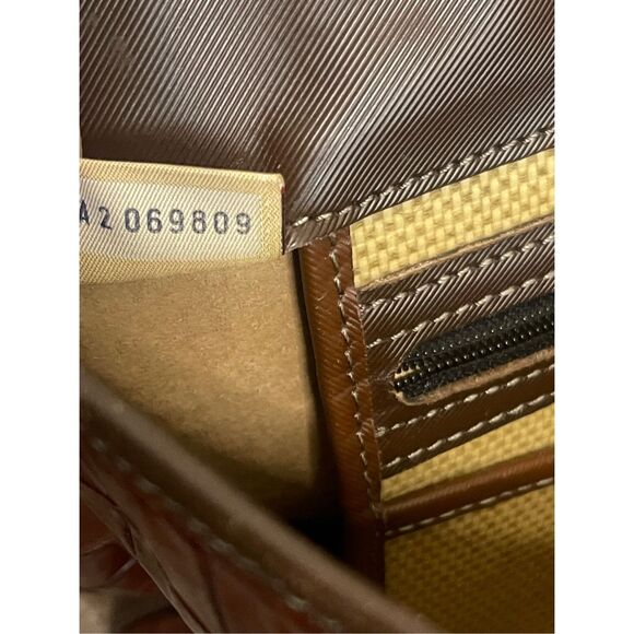 Vintage Dooney & Bourke Women's Croc Embossed Leather Tote Shoulder Bag Brown - Picture 4 of 11